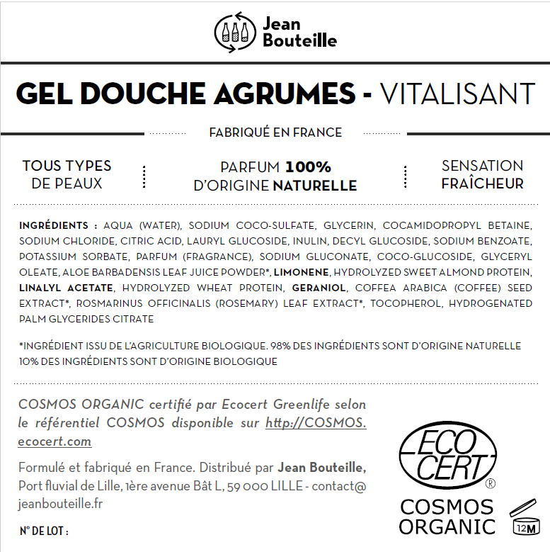 Contre étiquette - Gel Douche Agrumes