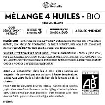 Contre étiquette - Mélange 4 Huiles - Bio